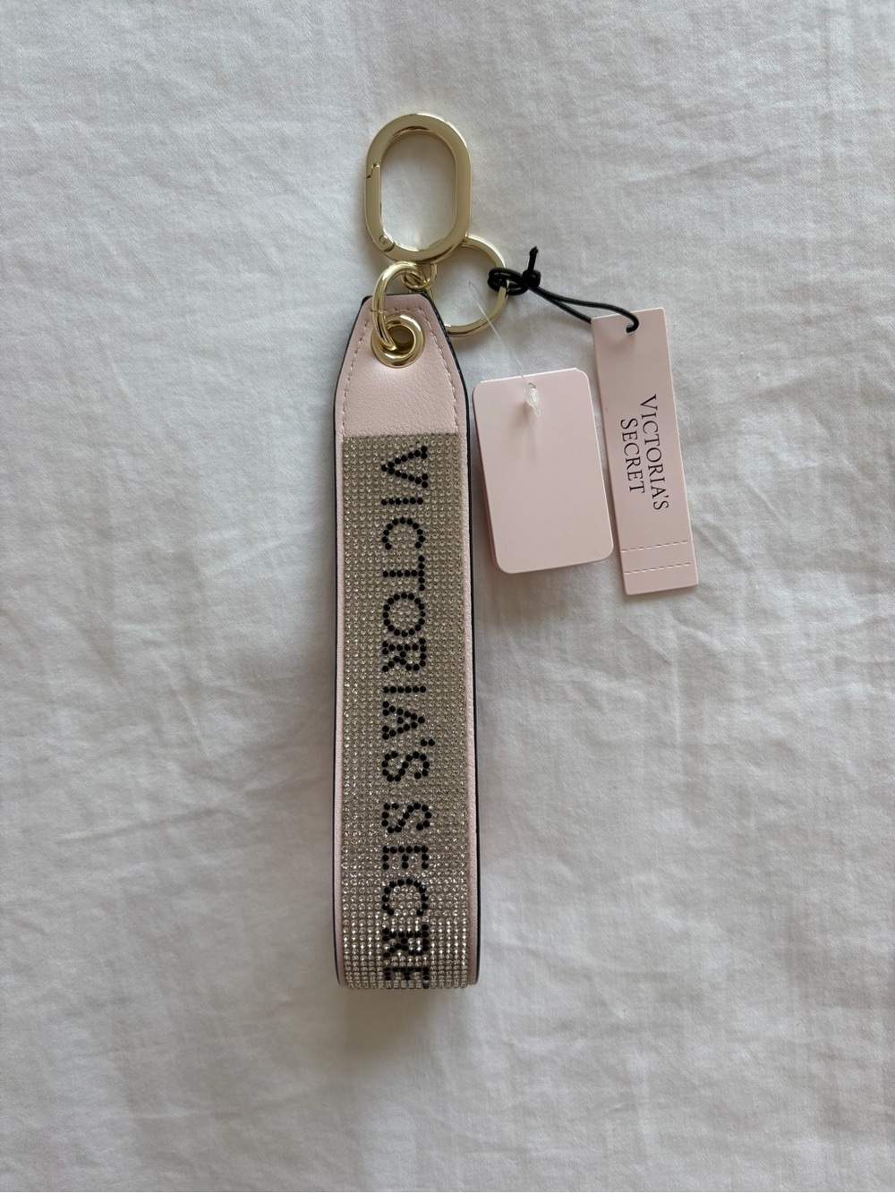 Victoria's Secret pink wristlet strap keychain